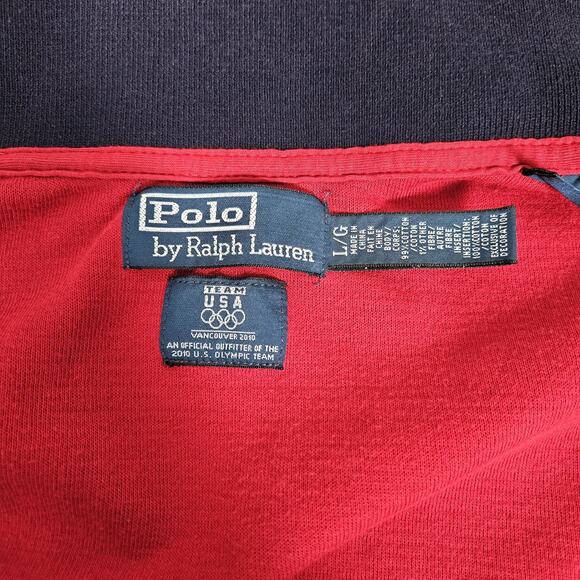 Polo Ralph Lauren Track Jacket Mens Large Red Team USA Vancouver 2010 Olympics - Picture 7 of 16